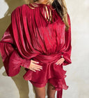 Ljubica | Lepršava Mini Haljina sa Vezivanjem