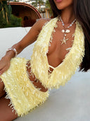 Ivanka | Teksturirana Haljina sa Dubokim Dekolteom