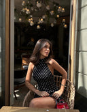 Emilija | Mini Haljina na Tufne sa Halter Ogrlicom