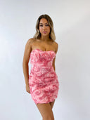 Olivera | Haljina sa Cvetnim Ukrasima i Kratkim Krojem