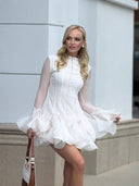 Mira | Haljina sa Naboranim Porubom i Dugim Rukavima