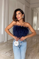 Milojka | Elegantni Top sa Perjem