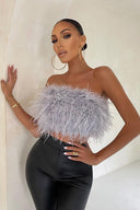 Milojka | Elegantni Top sa Perjem