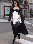 Mileva | Uska Haljina bez Ramena sa Mašnom