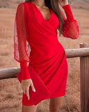 Amalie | Minikjole I Mesh Med V-Udskæring